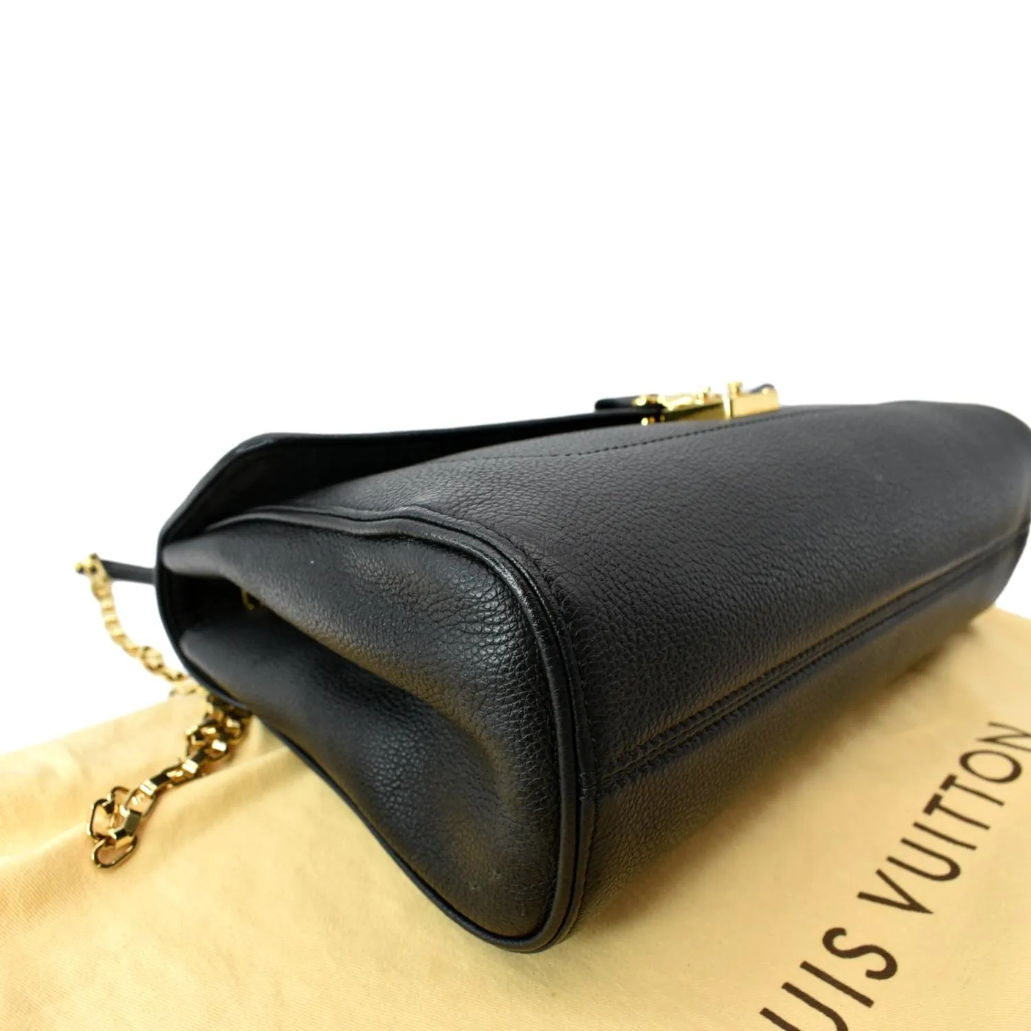 LOUIS VUITTON Saint Germain MM Monogram Empreinte Leather Shoulder Bag Black