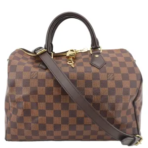 LOUIS VUITTON Speedy 30 Bandouliere Damier Ebene Shoulder Bag Brown
