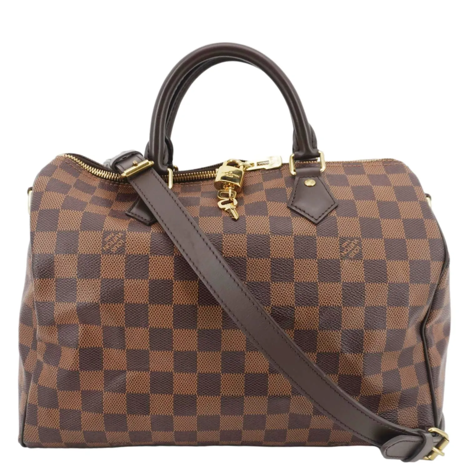 LOUIS VUITTON Speedy 30 Bandouliere Damier Ebene Shoulder Bag Brown