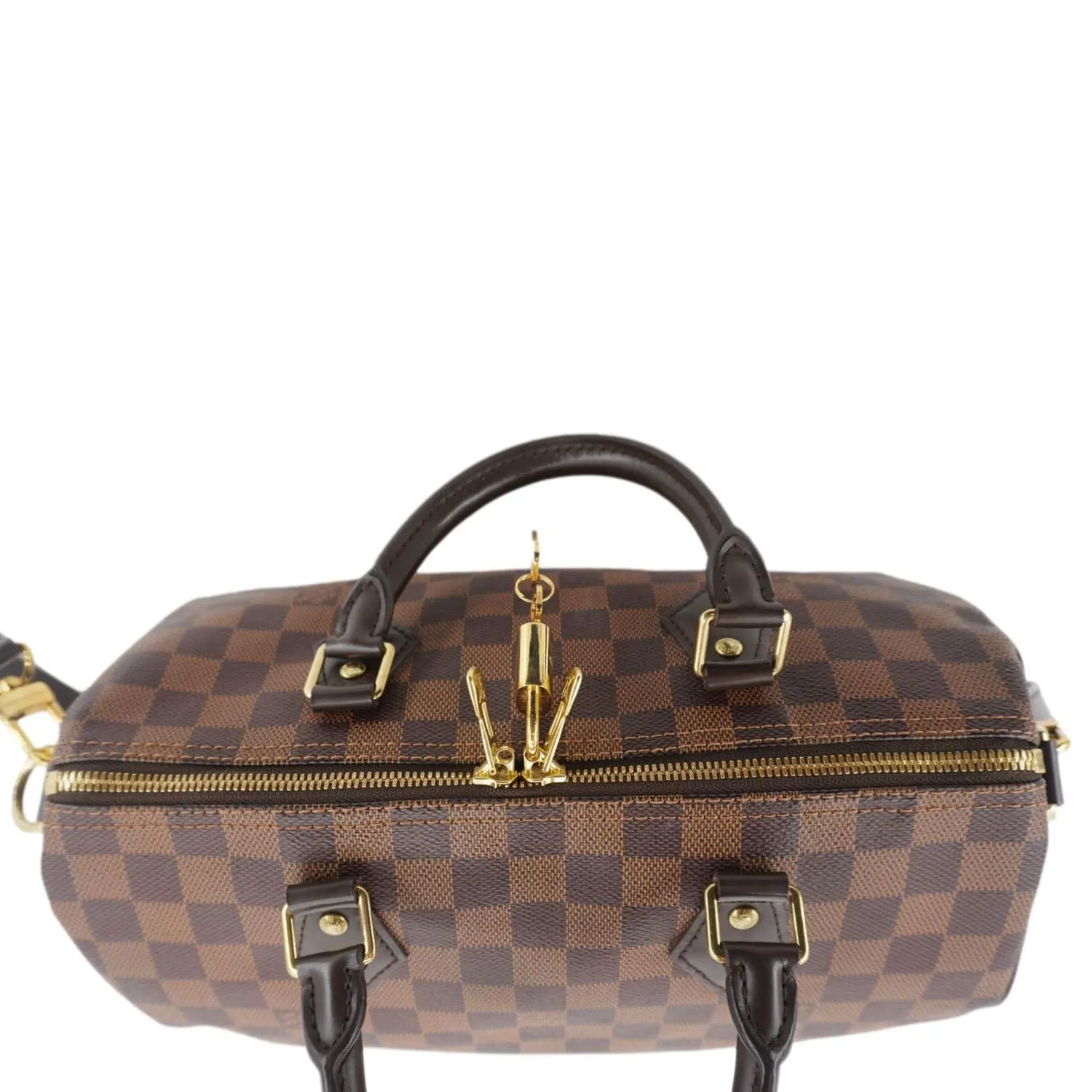 LOUIS VUITTON Speedy 30 Bandouliere Damier Ebene Shoulder Bag Brown
