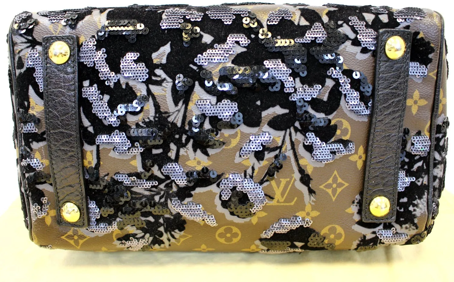 LOUIS VUITTON Speedy 30 Monogram Fleur De Jais Sequins Satchel Bag