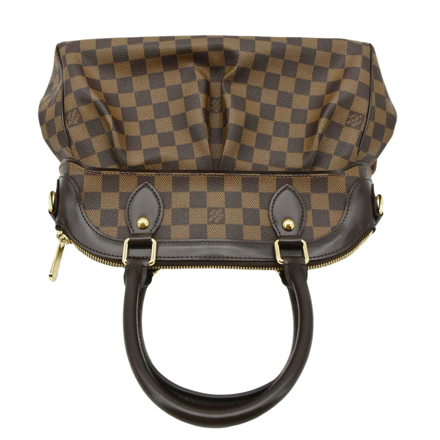 LOUIS VUITTON Trevi PM Damier Ebene Satchel Bag Brown