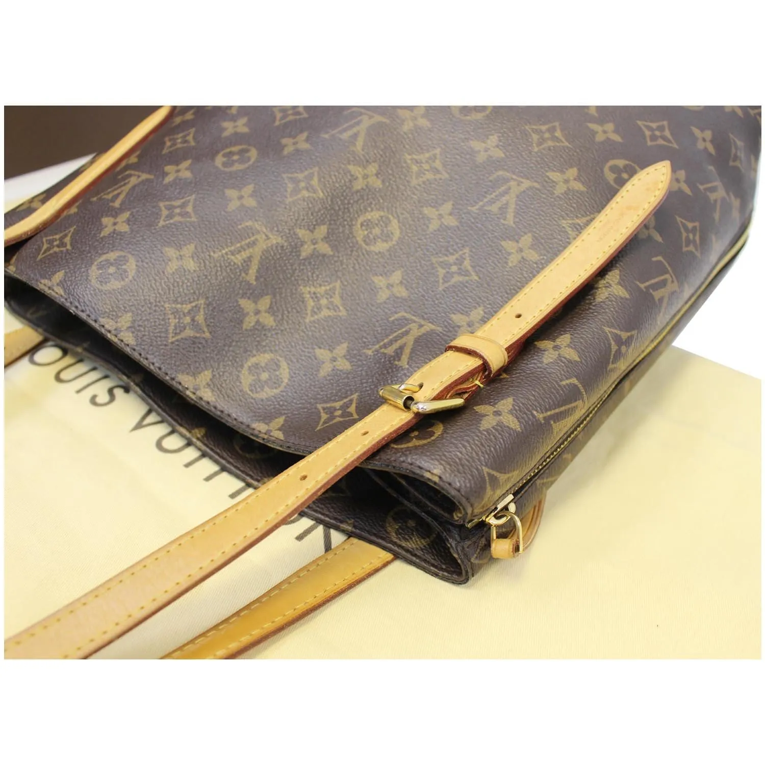 LOUIS VUITTON Voltaire Monogram Canvas Shoulder Bag Brown