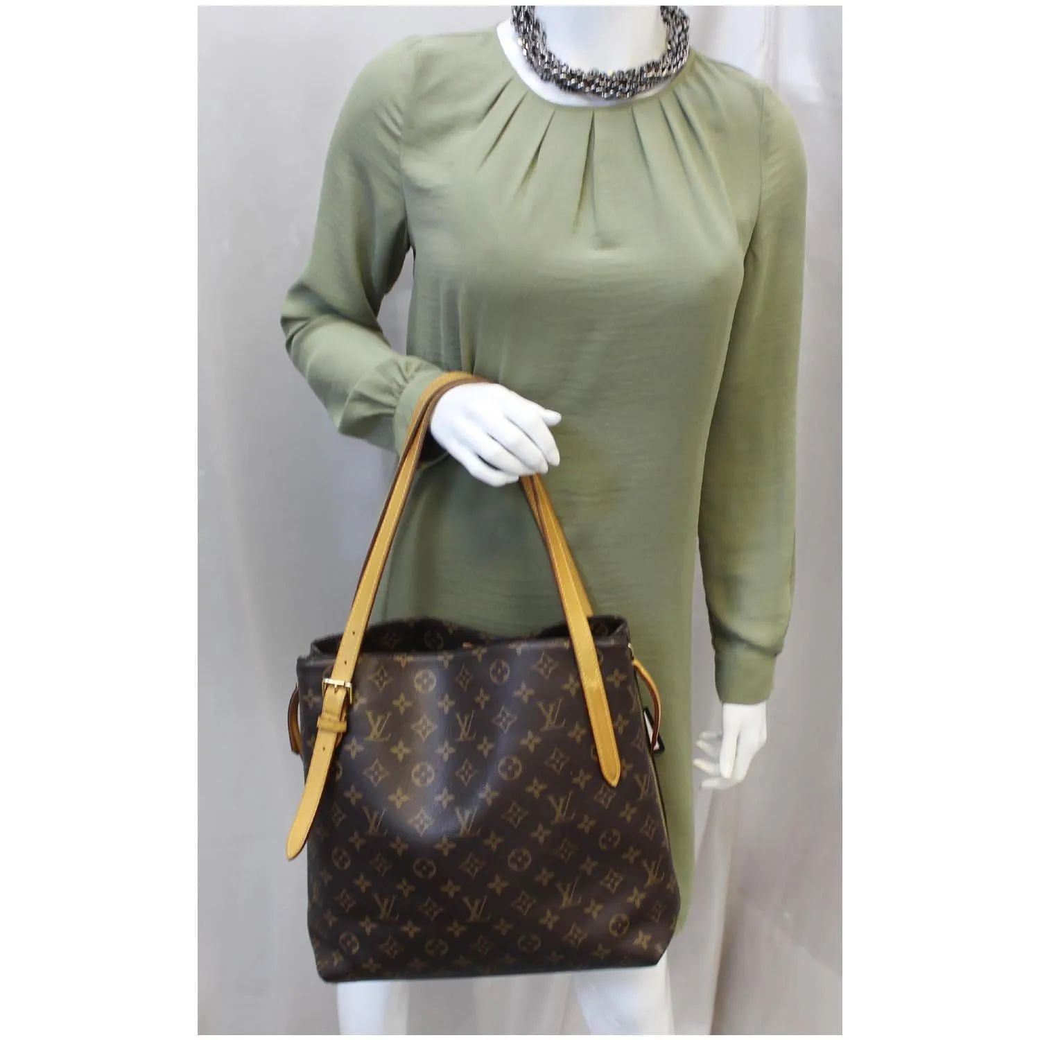 LOUIS VUITTON Voltaire Monogram Canvas Shoulder Bag Brown