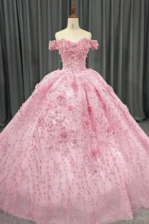 Luxury Ball Gown Appliques Off the Shoulder Sweet 16 Dresses Beading Quinceanera Dresses