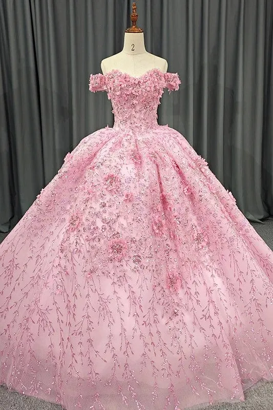 Luxury Ball Gown Appliques Off the Shoulder Sweet 16 Dresses Beading Quinceanera Dresses