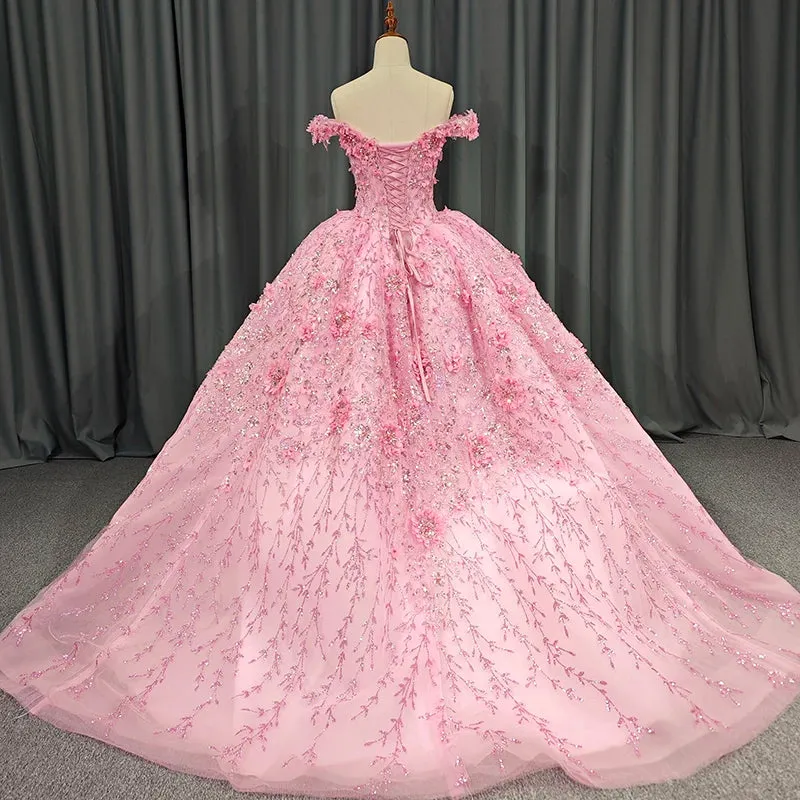 Luxury Ball Gown Appliques Off the Shoulder Sweet 16 Dresses Beading Quinceanera Dresses