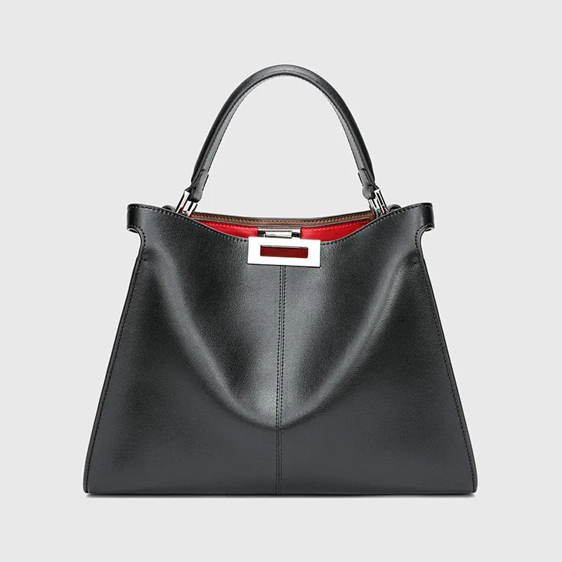 Luxury Brand Natural Cowskin Office Ladies Handbags Women Bags Designer Fashion Genuine Leather Bags Large Tote Women Handbags