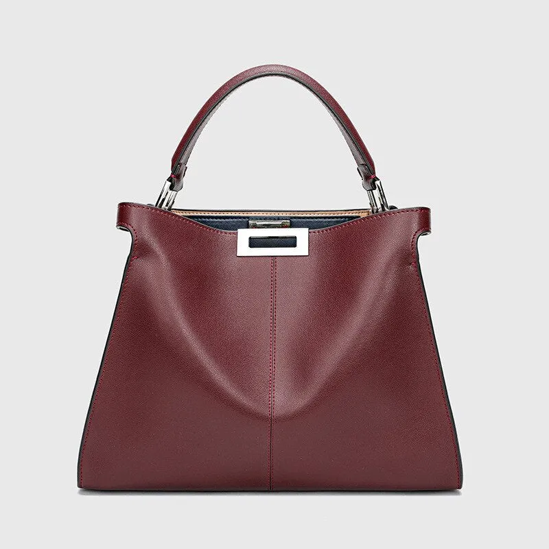 Luxury Brand Natural Cowskin Office Ladies Handbags Women Bags Designer Fashion Genuine Leather Bags Large Tote Women Handbags