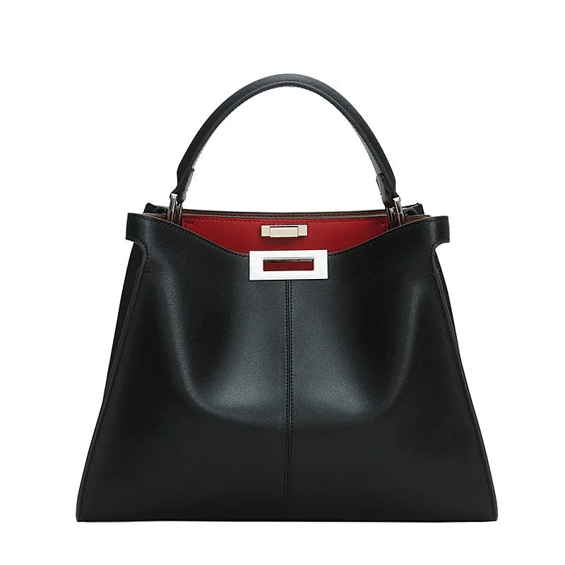 Luxury Brand Natural Cowskin Office Ladies Handbags Women Bags Designer Fashion Genuine Leather Bags Large Tote Women Handbags