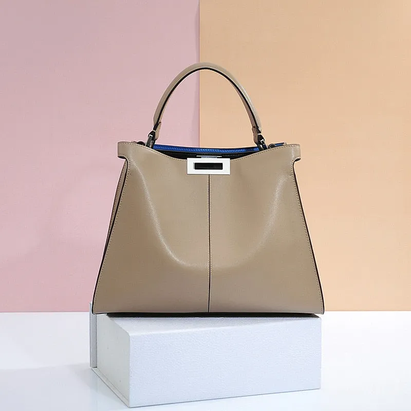 Luxury Brand Natural Cowskin Office Ladies Handbags Women Bags Designer Fashion Genuine Leather Bags Large Tote Women Handbags