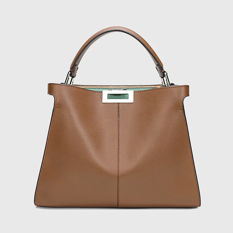 Luxury Brand Natural Cowskin Office Ladies Handbags Women Bags Designer Fashion Genuine Leather Bags Large Tote Women Handbags