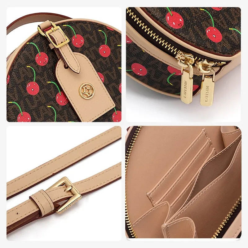 Luxury Cherry Theme Round Bag