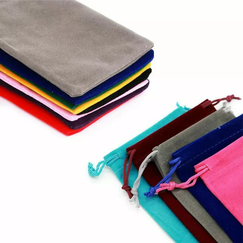 Luxury Soft Velvet Drawstring Bags Coffee - 4 Sizes