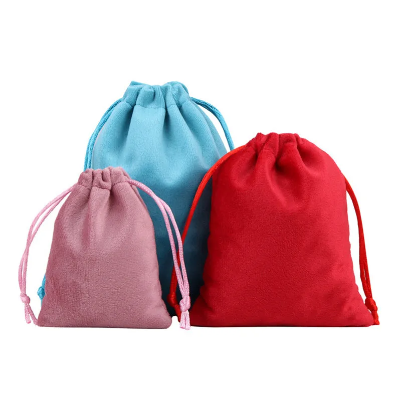 Luxury Soft Velvet Drawstring Bags White - 4 Sizes