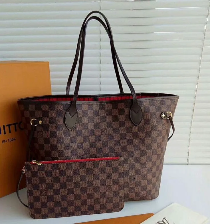 Lv leather neverfull bag