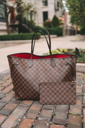 Lv leather neverfull bag