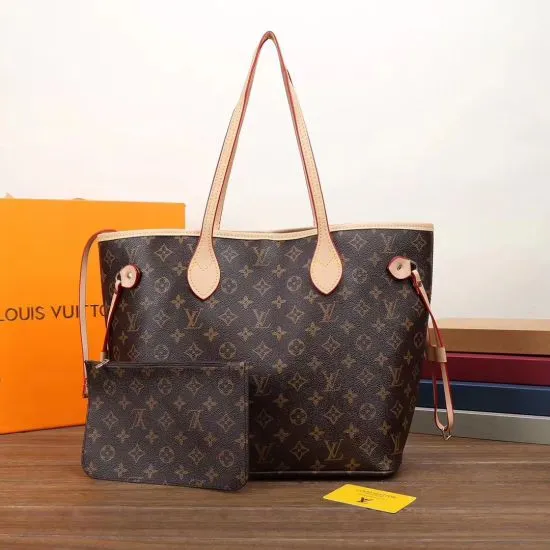 Lv leather neverfull bag