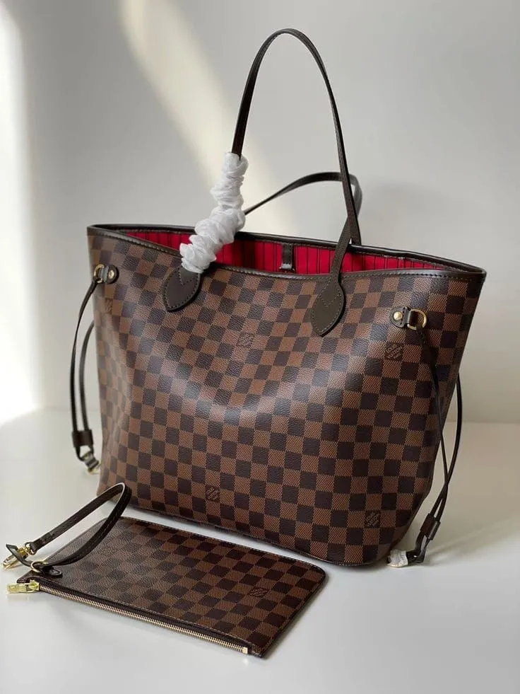 Lv leather neverfull bag