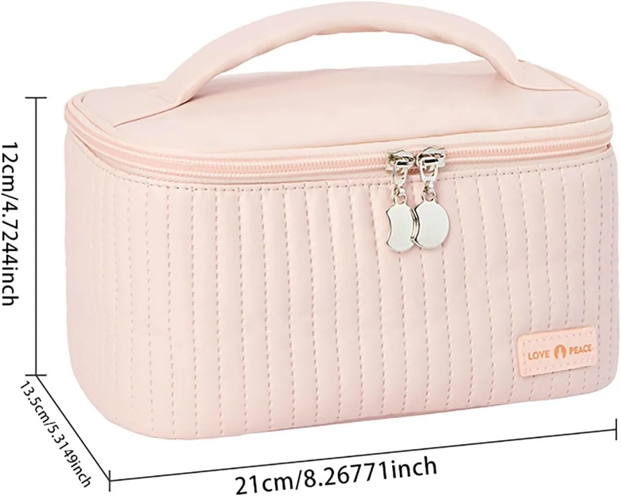 Makeup Waterproof Travel Bag 8.4*5.4 Inch Light blue Pu Leather
