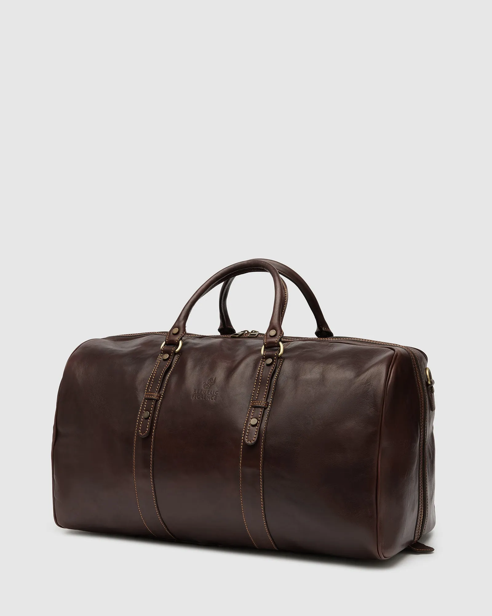 Marco Polo Chocolate Leather Large Duffle Bag
