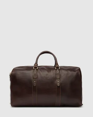 Marco Polo Chocolate Leather Large Duffle Bag