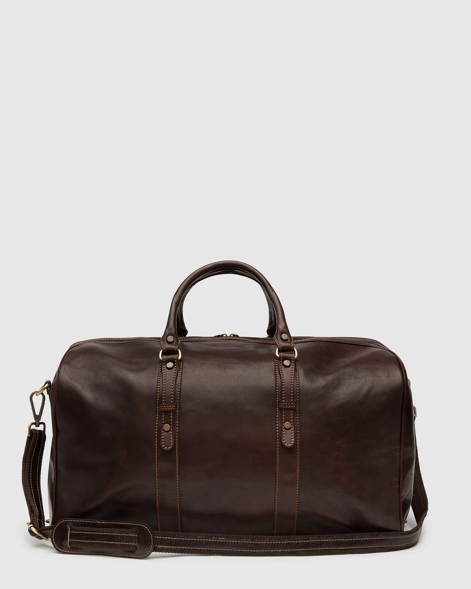 Marco Polo Chocolate Leather Large Duffle Bag