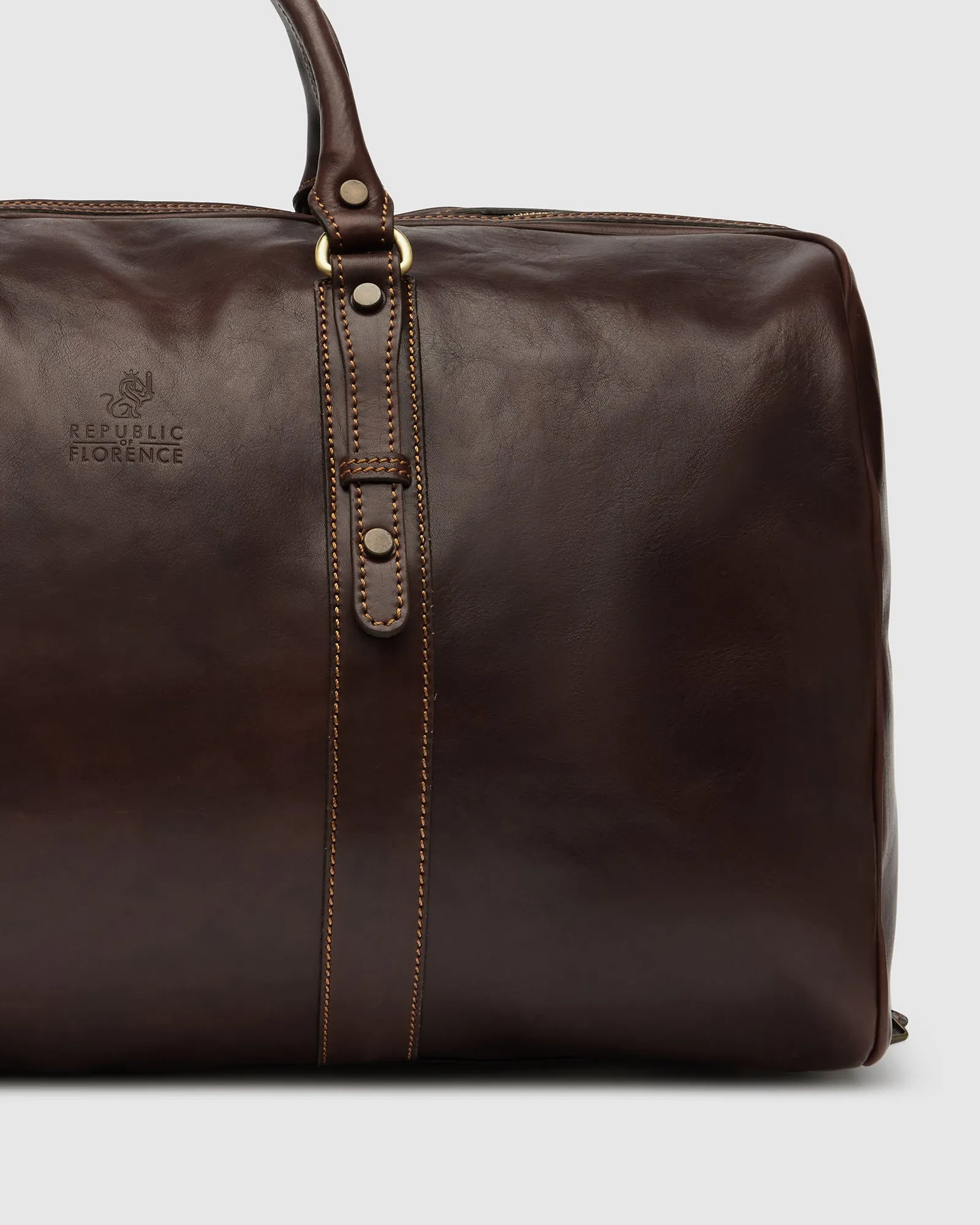 Marco Polo Chocolate Leather Large Duffle Bag