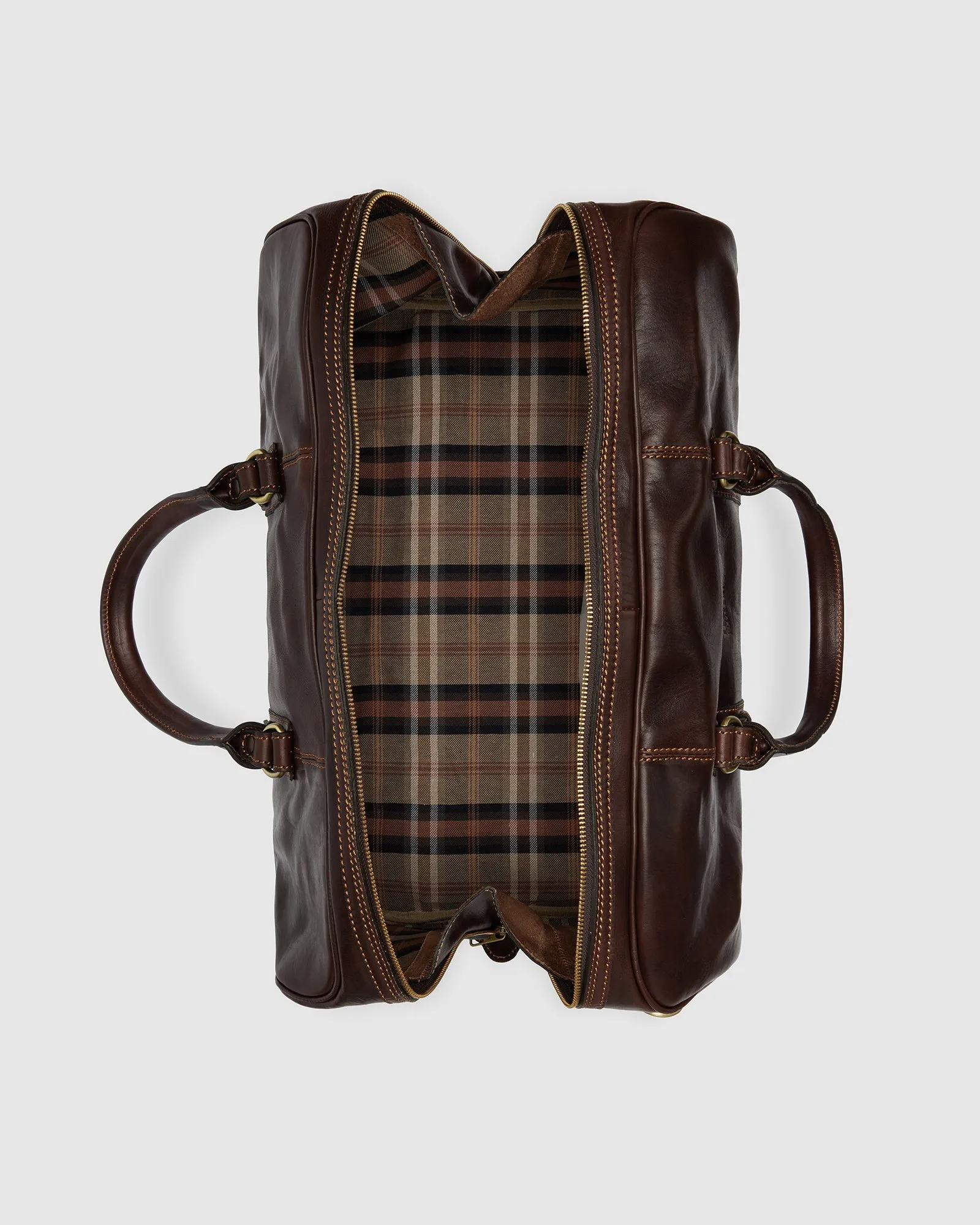 Marco Polo Chocolate Leather Large Duffle Bag