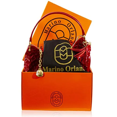 Marino Orlandi Women's Extra Large Handbag Purse Hobo Tote Satchel Italian Designer Red Quilted Genuine Leather Crossbody Bag with Tassel