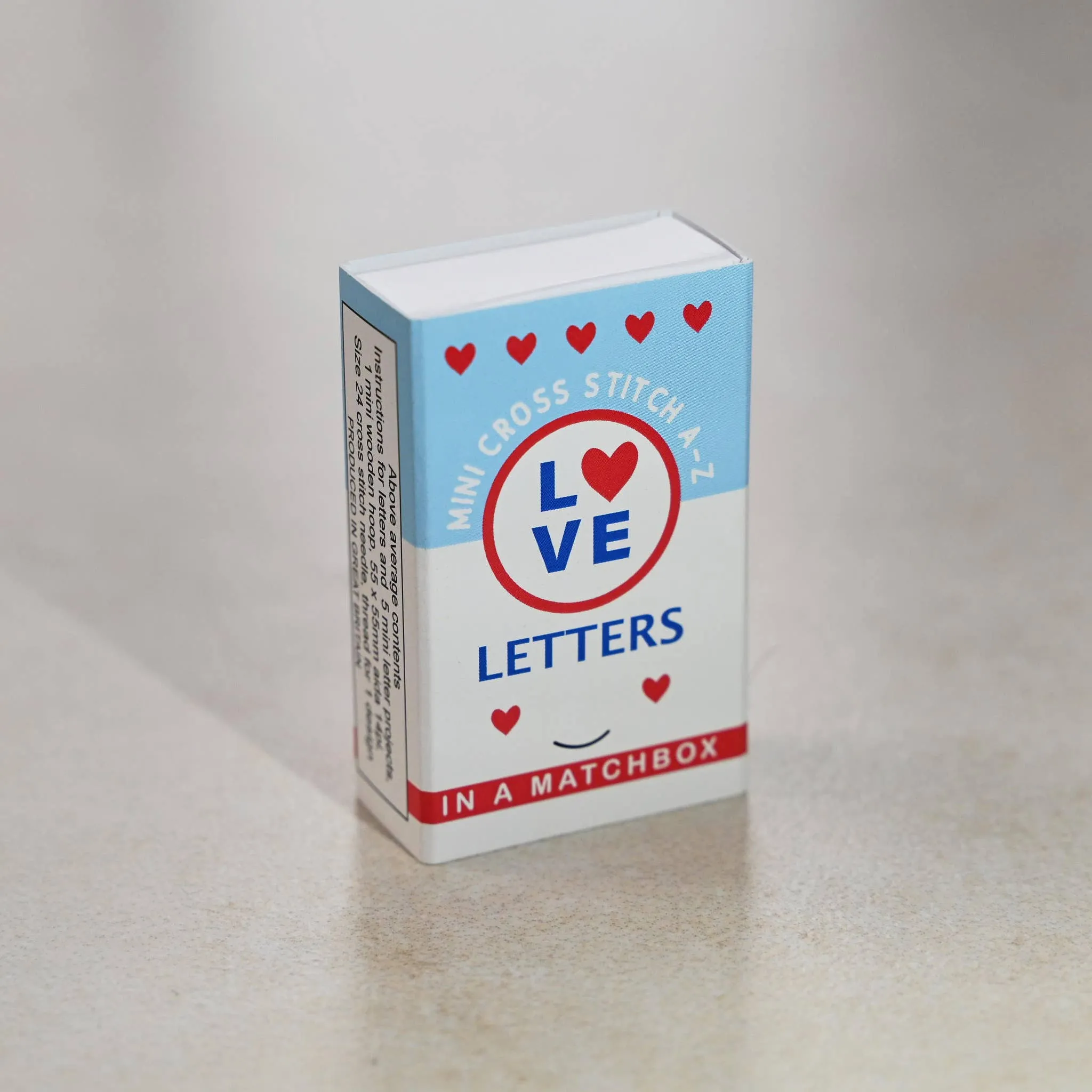 Marvling Bros - Love Letters Mini Hoop Cross Stitch in a matchbox