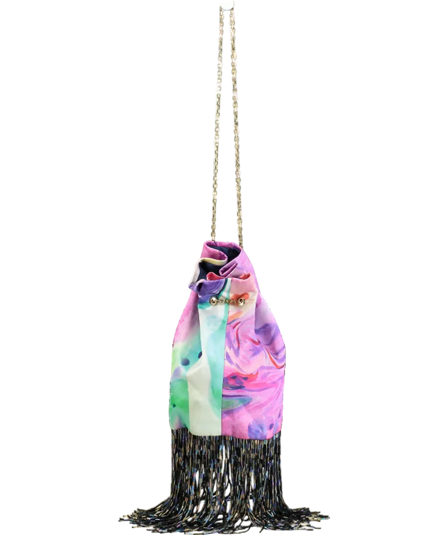 Matthew Williamson Purple Cloth Tassel Detail Pouch Bag One Size