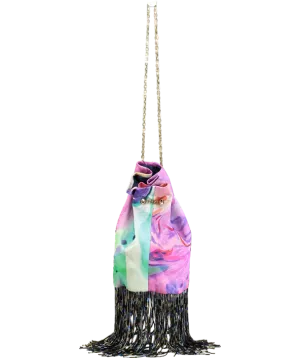 Matthew Williamson Purple Cloth Tassel Detail Pouch Bag One Size