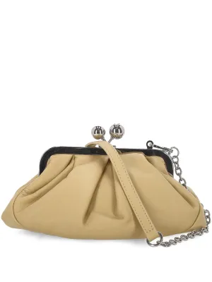 Max Mara Weekend Beige Leather Clutch