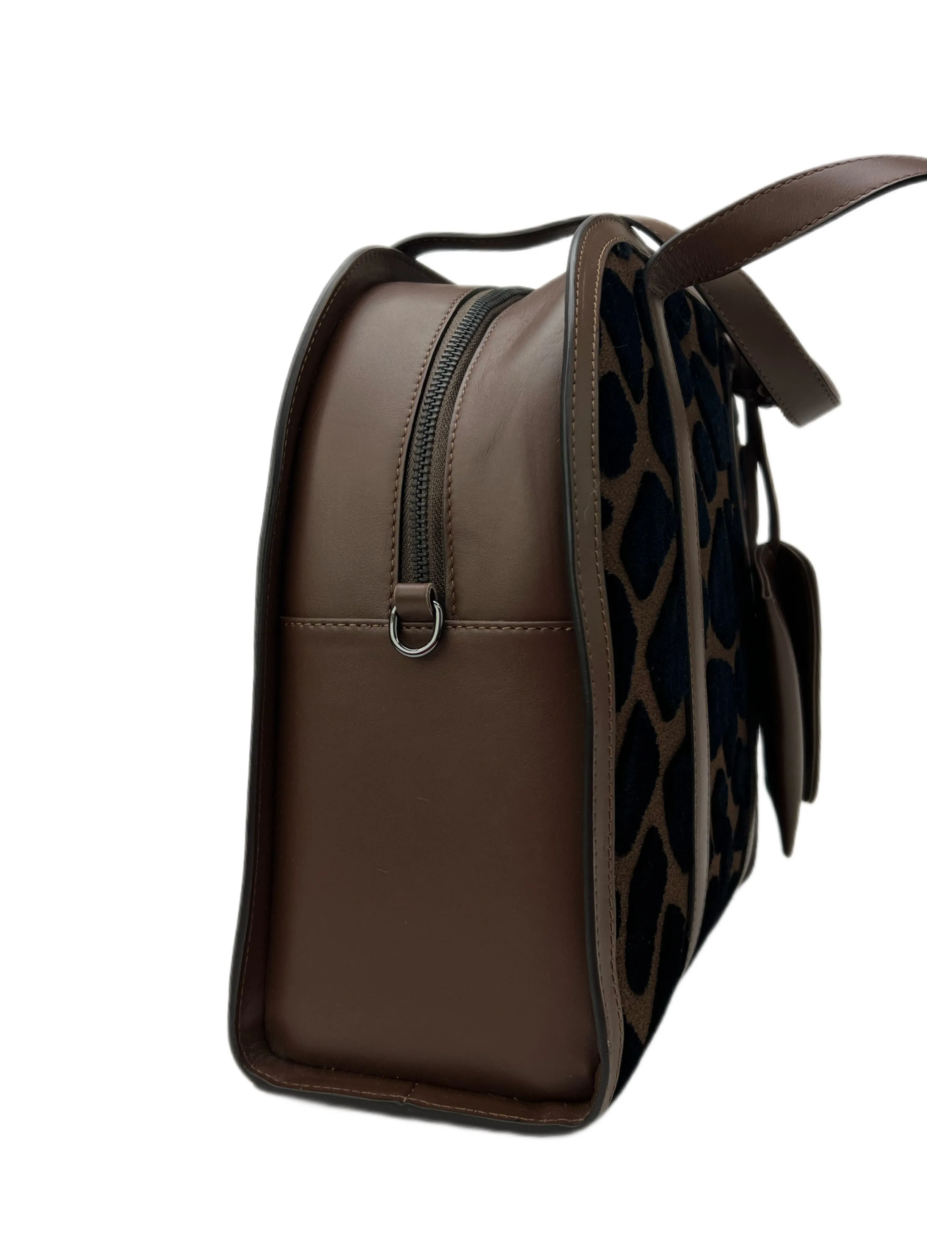 Max Mara Women's Brown Titaniai Zipper Closure Large Satchel Handbag NWT