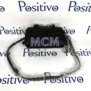 MCM Chain Black Leather Boston Bag