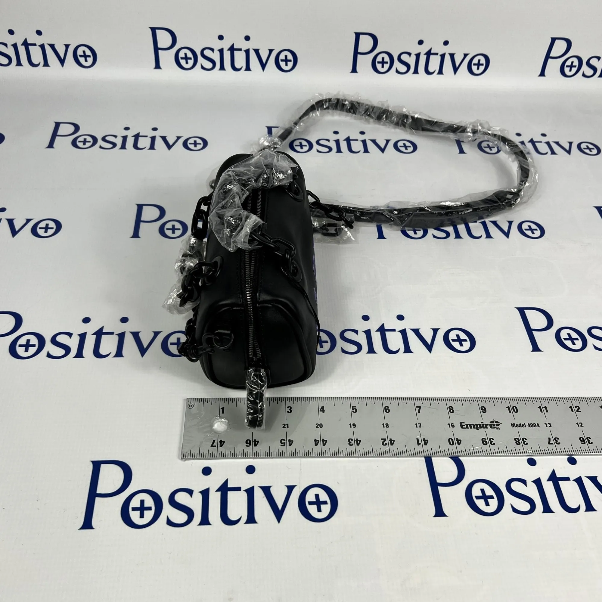 MCM Chain Black Leather Boston Bag