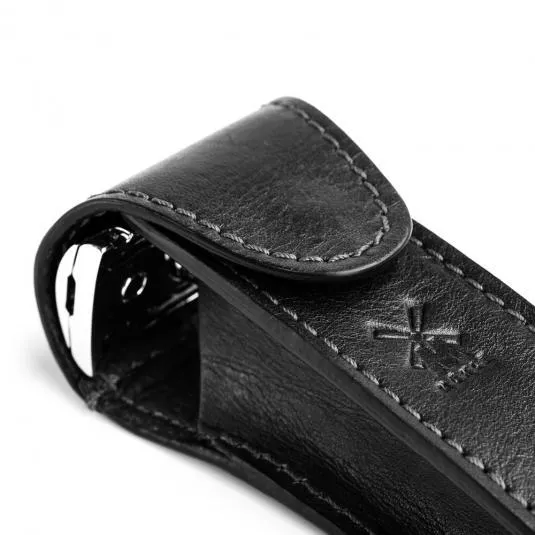 MÜHLE Black Leather Safety Razor Travel Pouch