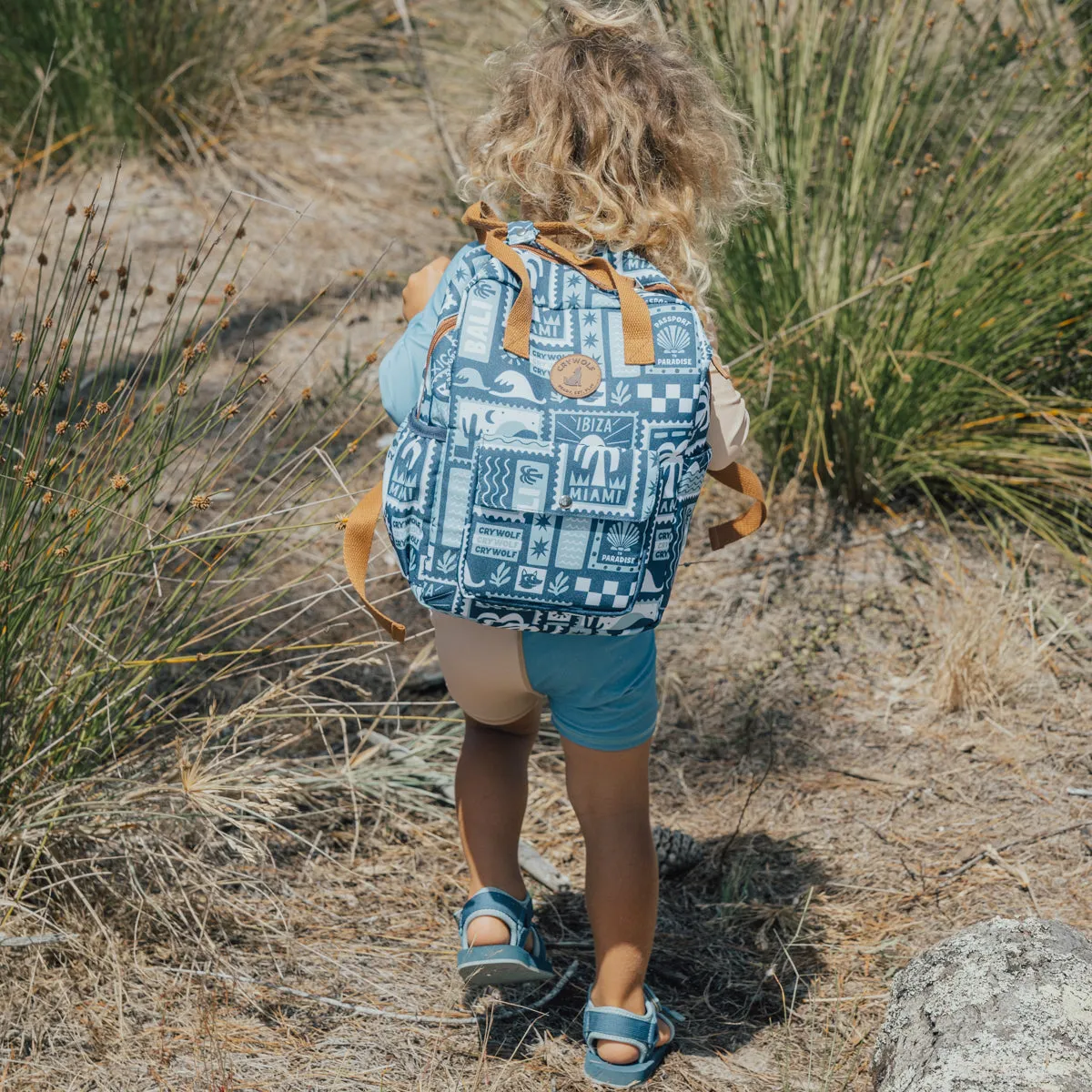 MINI BACKPACK Blue Postcards