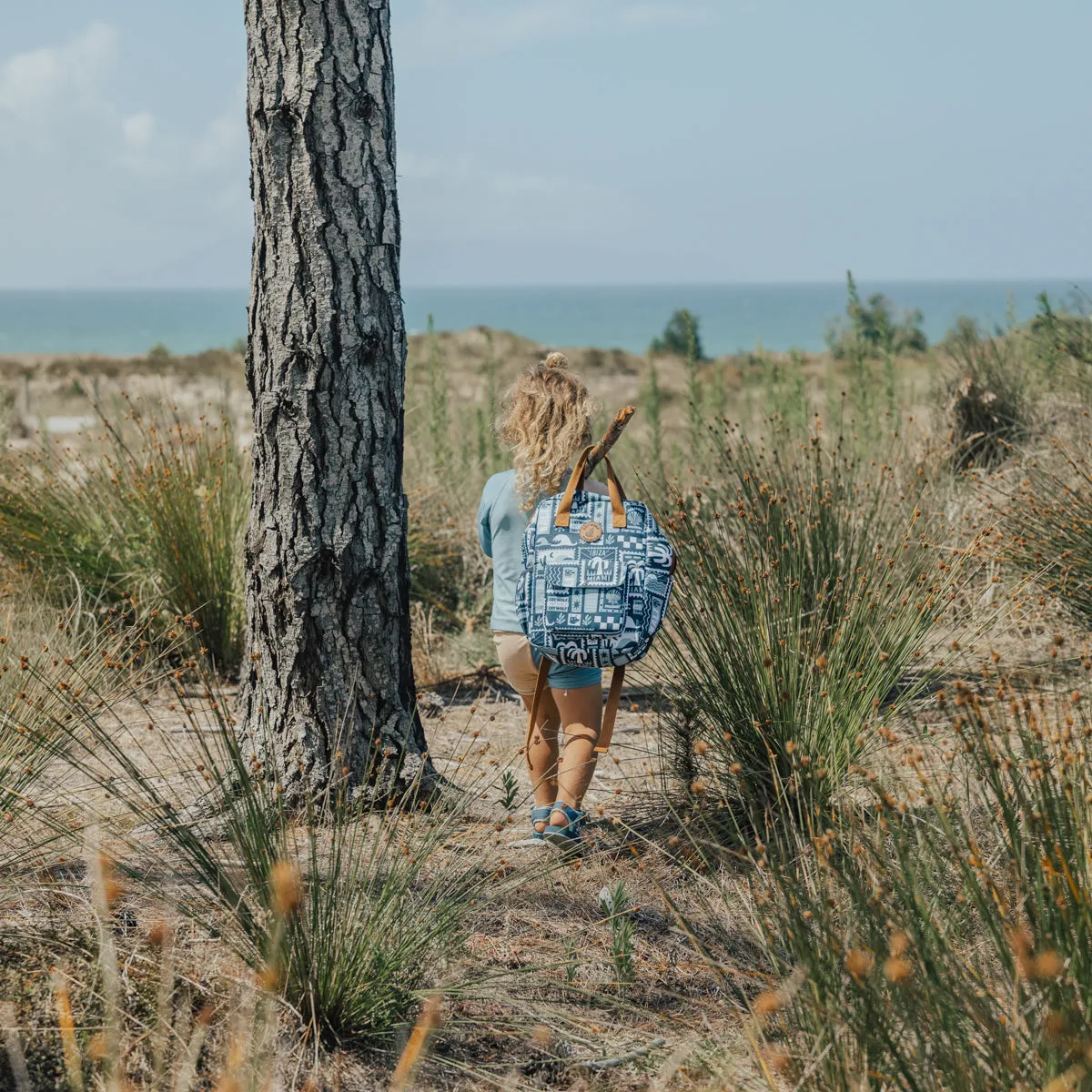 MINI BACKPACK Blue Postcards