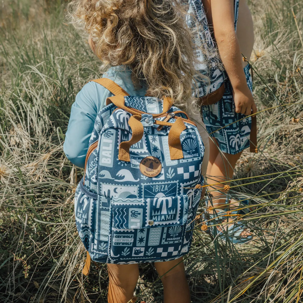 MINI BACKPACK Blue Postcards