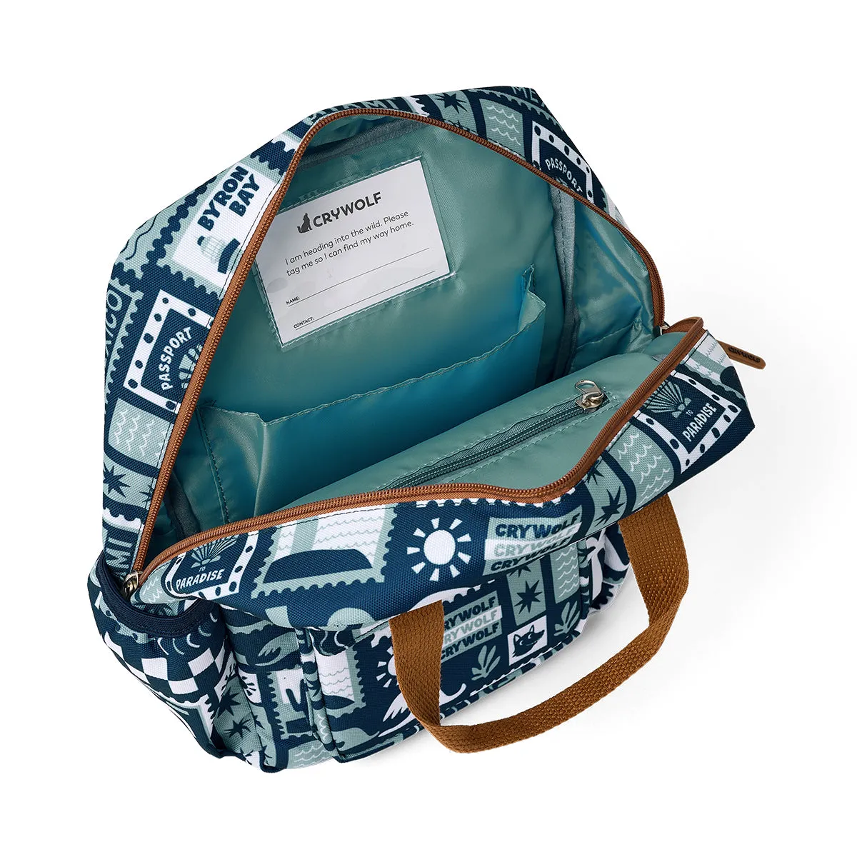 MINI BACKPACK Blue Postcards