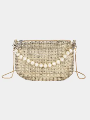 Mini Faux Pearl Decor Shoulder Bag MNBF097