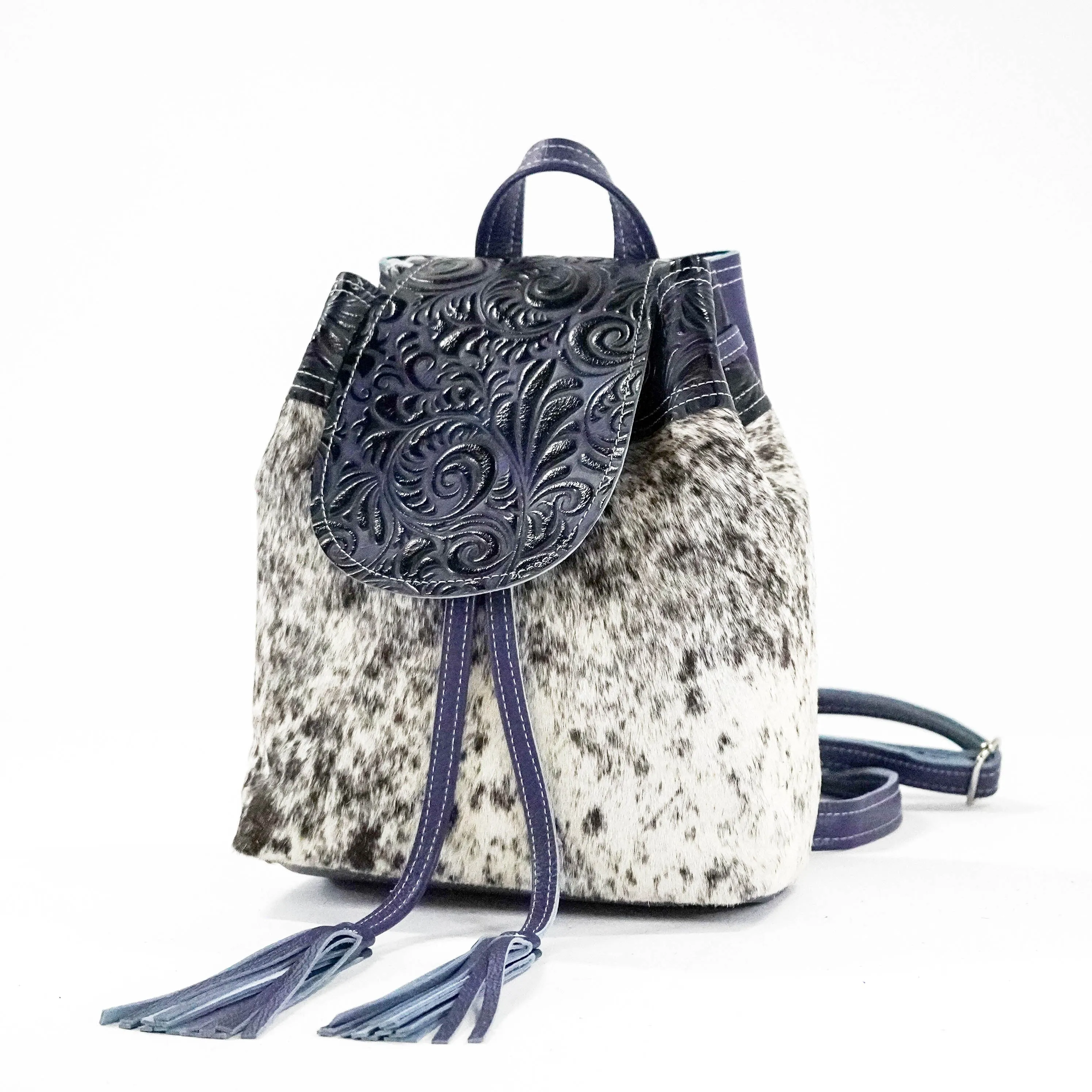 Mini Kelsea Backpack - Salt/Pepper w/ Midnight Caracole