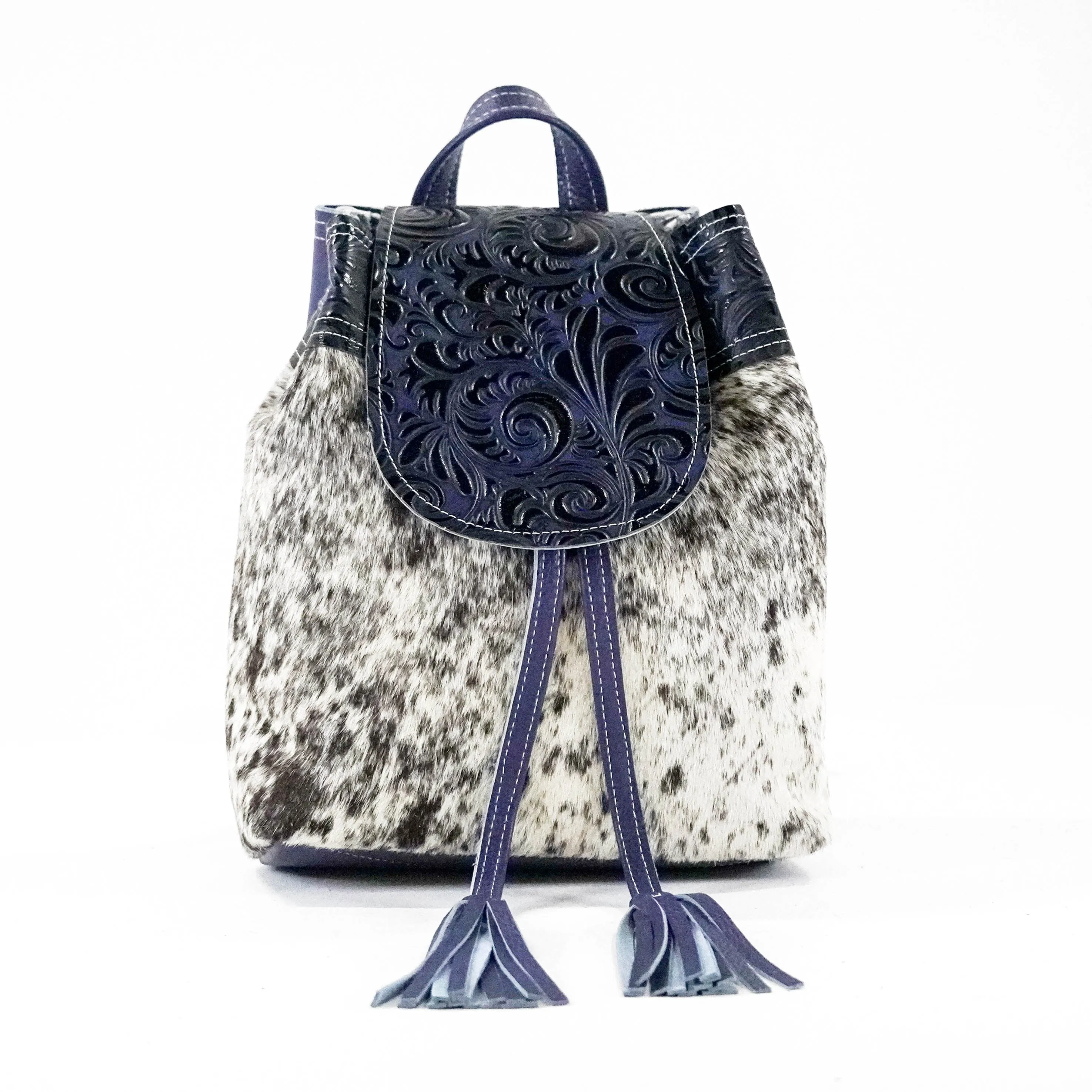 Mini Kelsea Backpack - Salt/Pepper w/ Midnight Caracole