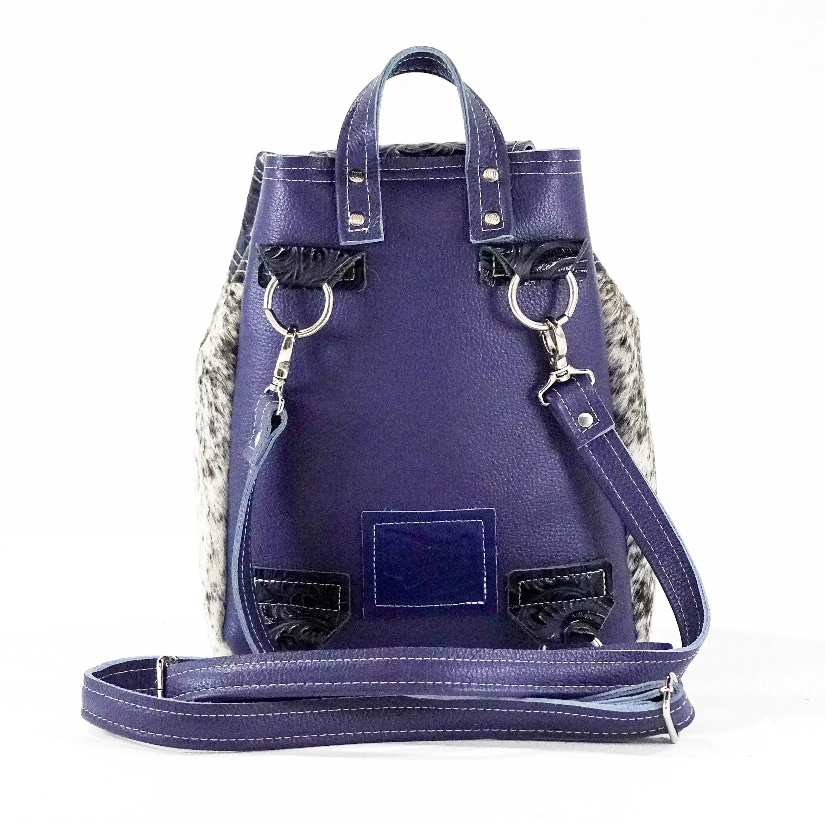 Mini Kelsea Backpack - Salt/Pepper w/ Midnight Caracole