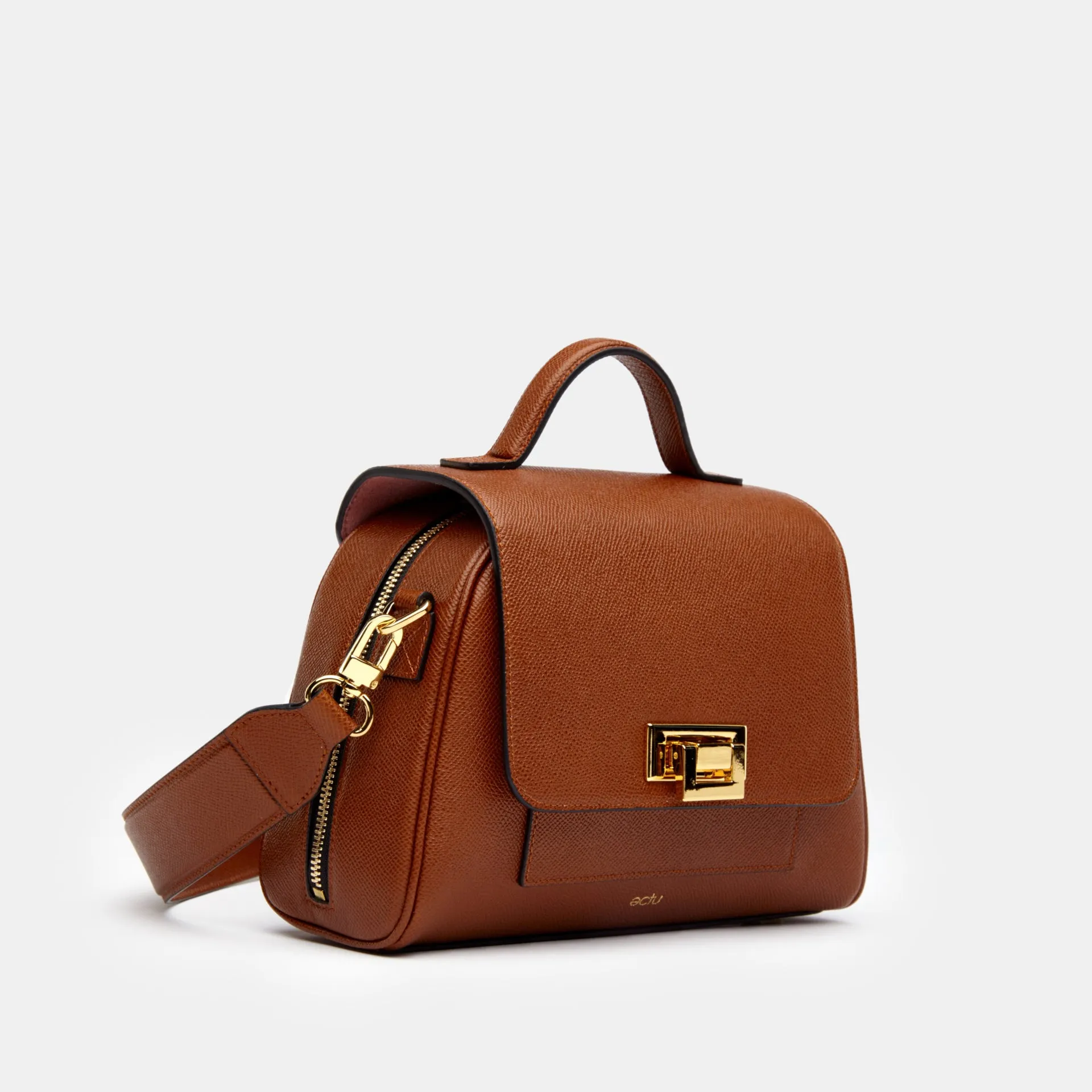 Mini Palermo Italian Leather Crossbody In Acorn