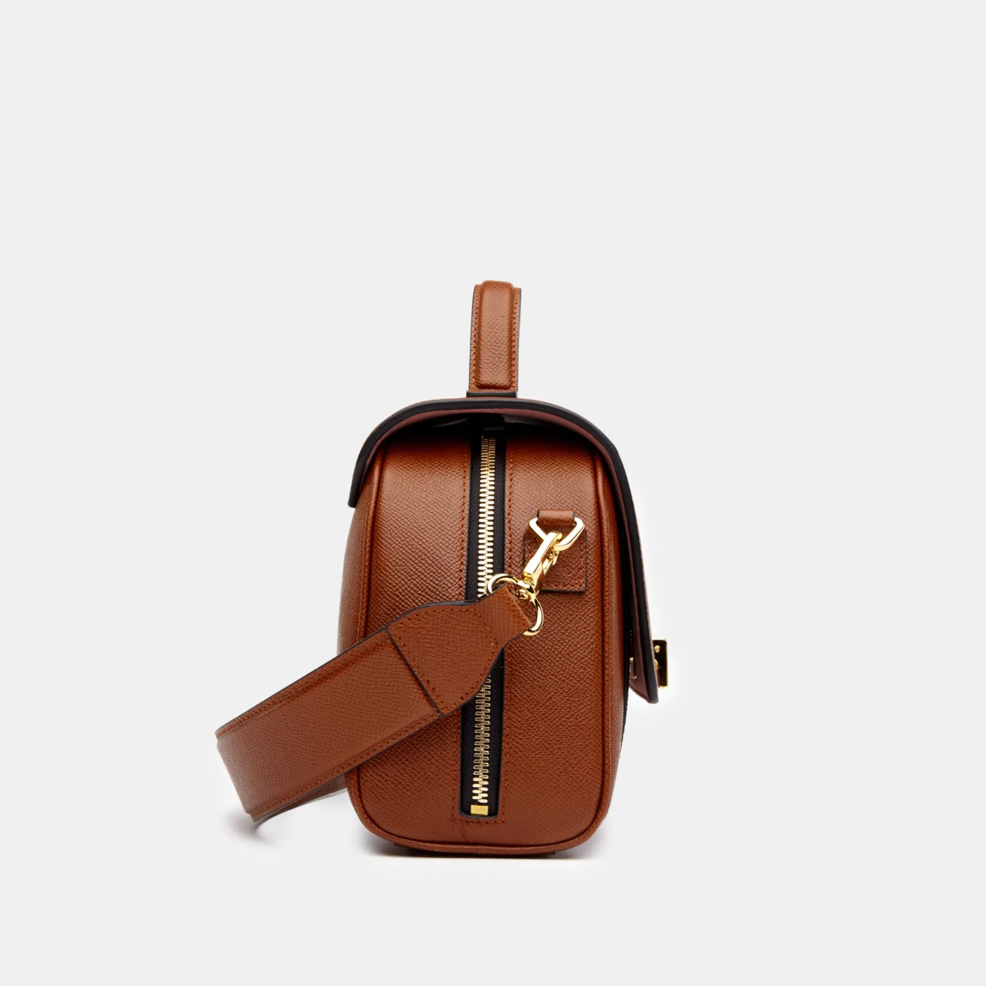 Mini Palermo Italian Leather Crossbody In Acorn