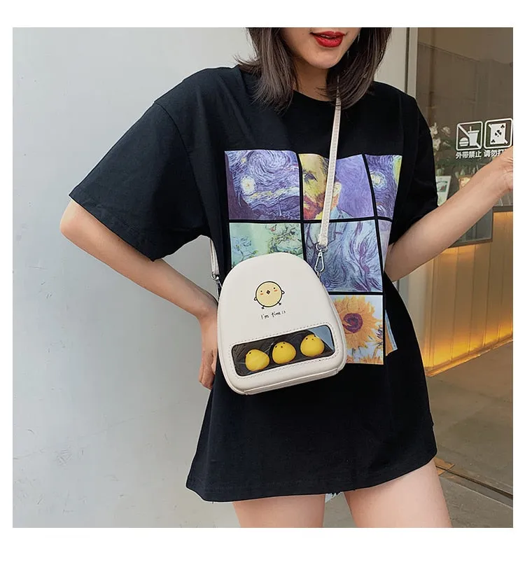 Mini PU shoulder bag - chick rabbit pig