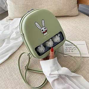 Mini PU shoulder bag - chick rabbit pig